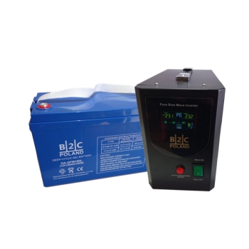 Awaryjne zasilanie 800VA/500W 12V 220V + Akumulator GEL 12V 100AH