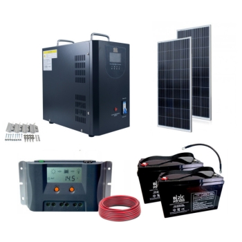 ZESTAW SOLARNY ELEKTROWNIA 2000VA 2 x AGM100AH PV-360W
